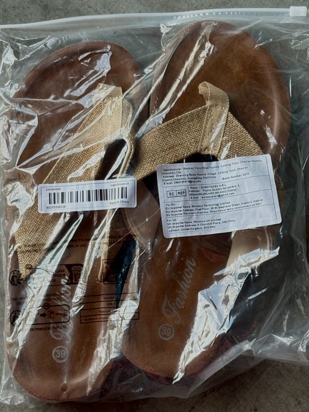 Bohemian Brown brand flip flops